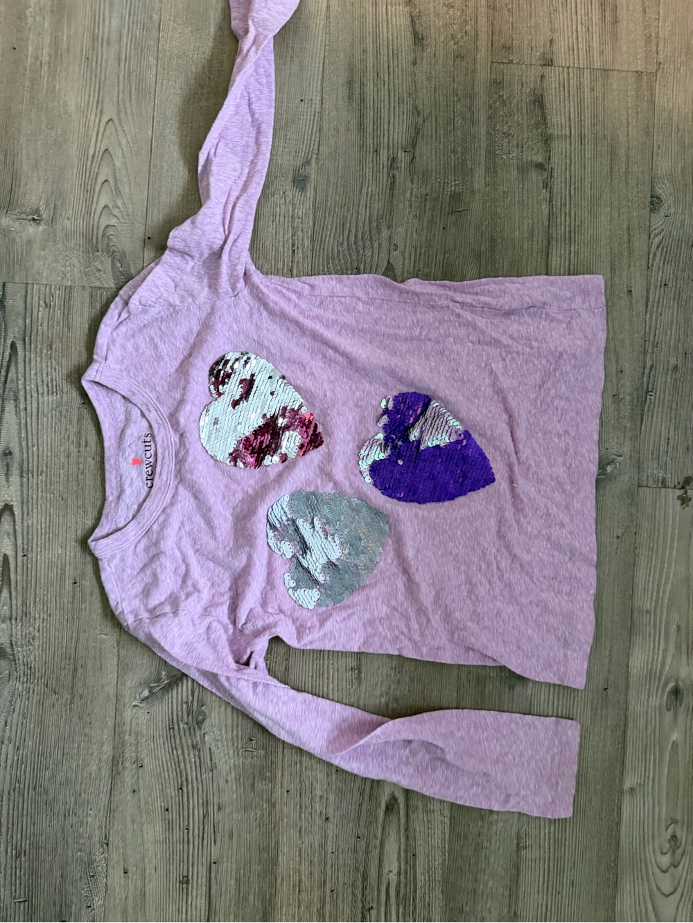 Crewcuts Lavender Tee with Reversible Sequin Heart